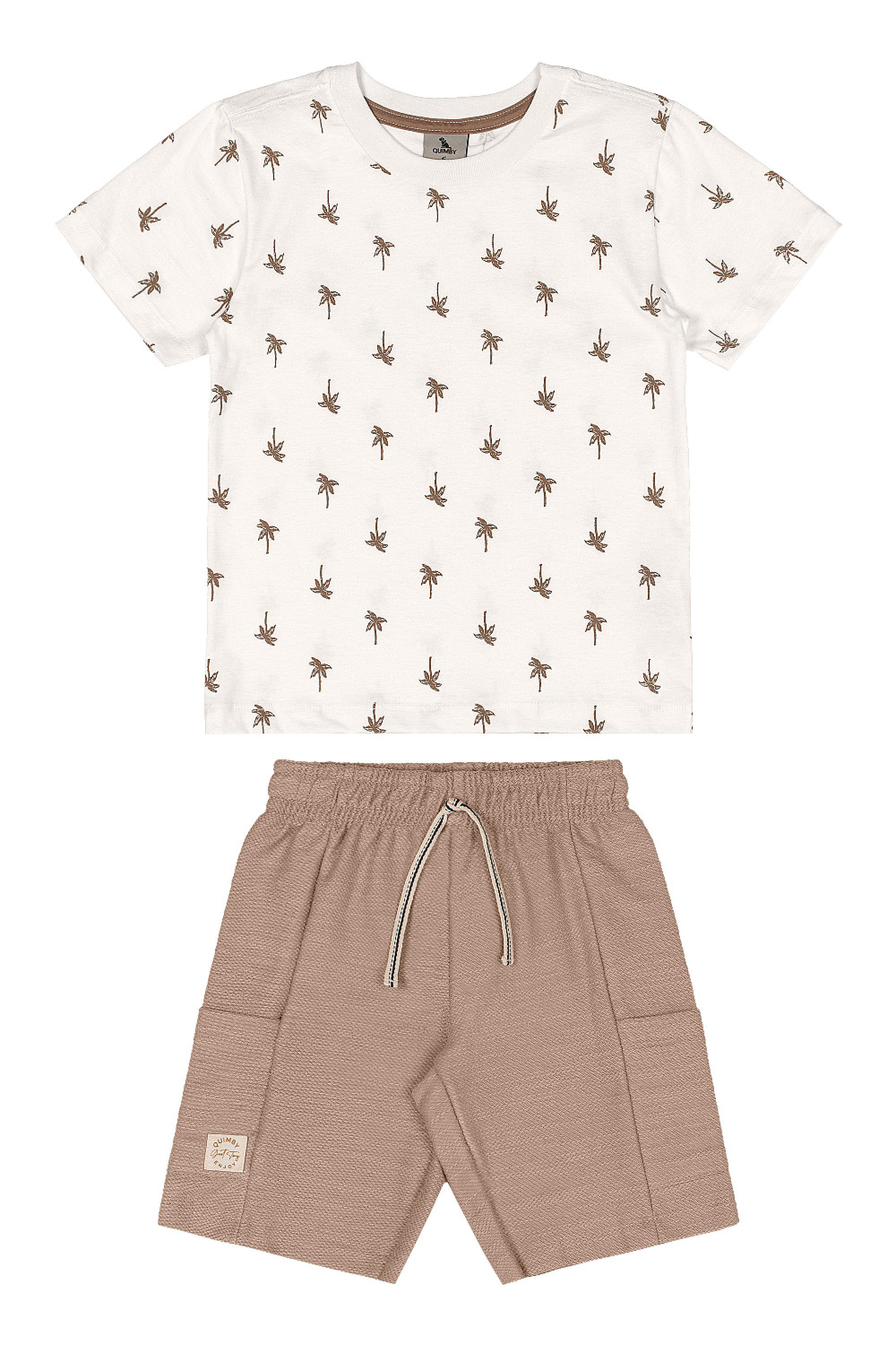 Conjunto Infantil Camiseta Estampada e Bermuda (Off White) Quimby - Imagem 14